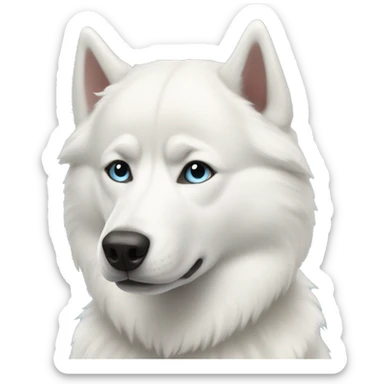 white-husky sticker