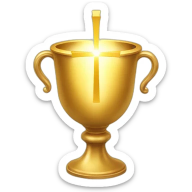 Golden chalice with radiant cross. sticker
