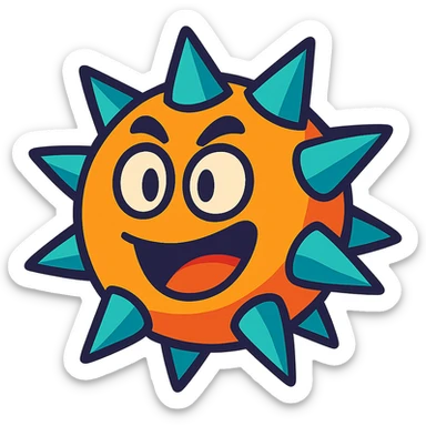 spikes in a vibrant cartoon style sticker