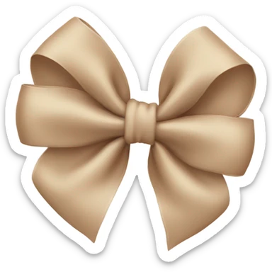 beige bow sticker