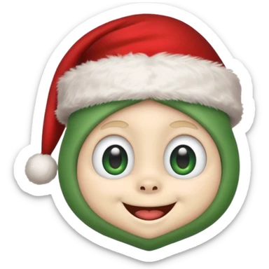 grogu wearing santa hat sticker