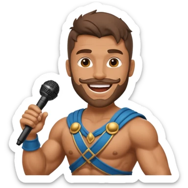 gladiator singing with micro sticker