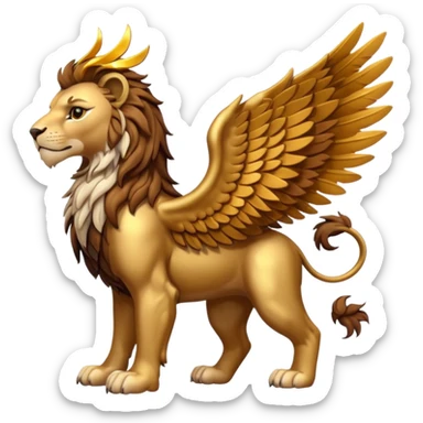 Grifin, lion body, wings sticker