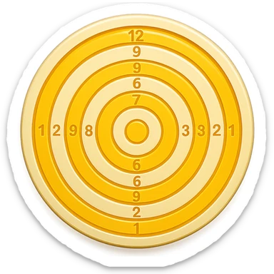 Edit the bullseye target emoji to have yellow and white colors, maintaining the same appearance, with no background. sticker
