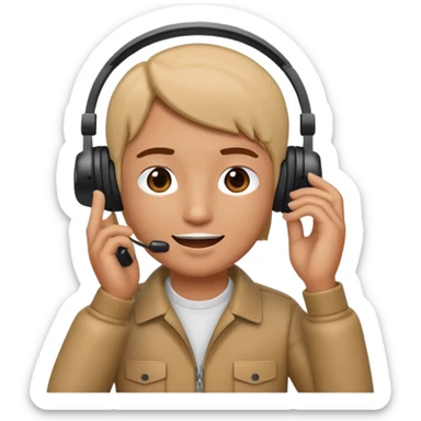 A 3D bitmoji talking on mobile with someone sticker