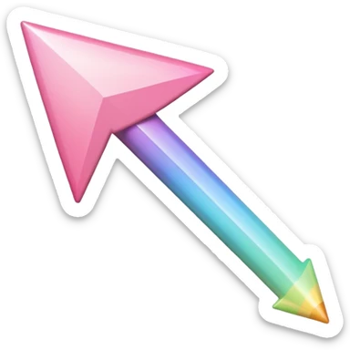 Pink Pastel rainbow arrow pointing left sticker