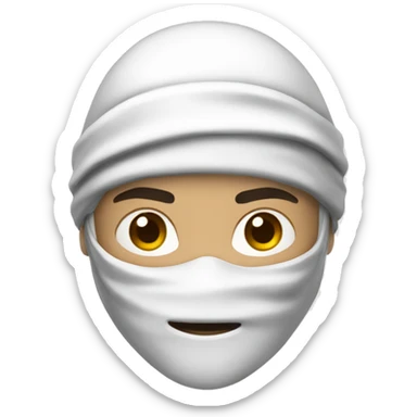 white ninja with midtone skin sticker