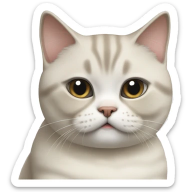 a cream and white British shorthair cat is itching sticker