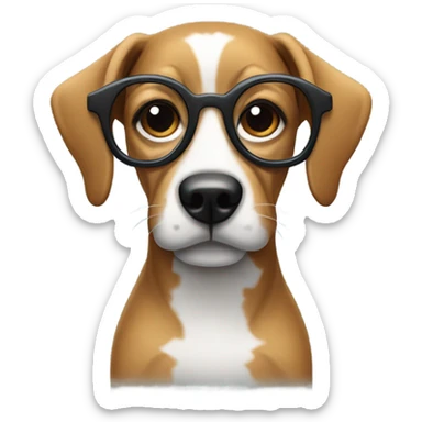 Dog with glasses and machines jersey sticker