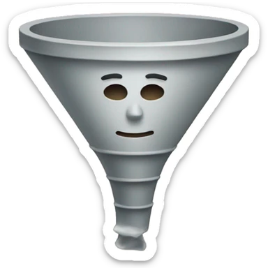 create a funnel symbol with a person icon next to it  sticker