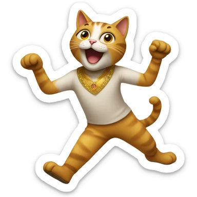 A dancing cat  sticker