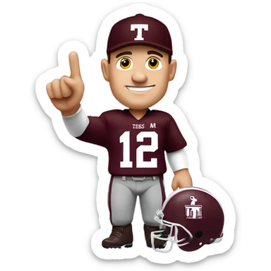Johnny manziel in a Texas a&m maroon uniform holding up one thumb  sticker