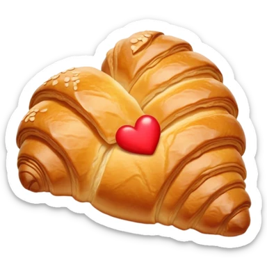 croissant with a heart sticker