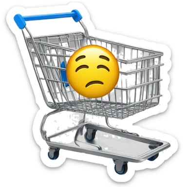 out of stock sign on a shopping cart sticker