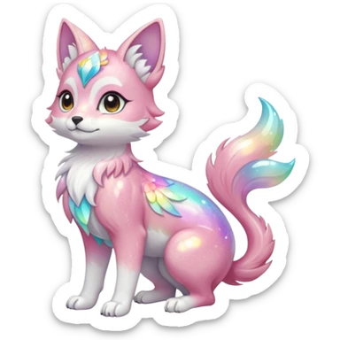 Multicolored sparkly marble Sakura shiny ethereal pastel iridescent light pale cute adorable pretty feminine elegant realistic floral exotic Falvie-Fionbri-fursona, full body sticker
