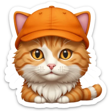 A cat wearing cap sticker