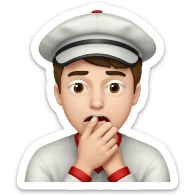 man with a georgia university hat on chocking himself  sticker