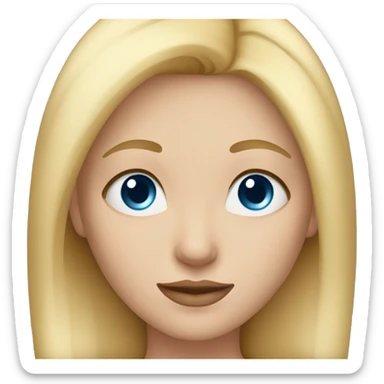 Cute woman with straight blonde hair and blue eyes sticker