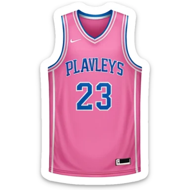 pink basketball jersey with the text PLAVLEYS 23 sticker