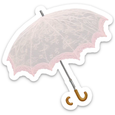 white lace and light pink umbrella sticker