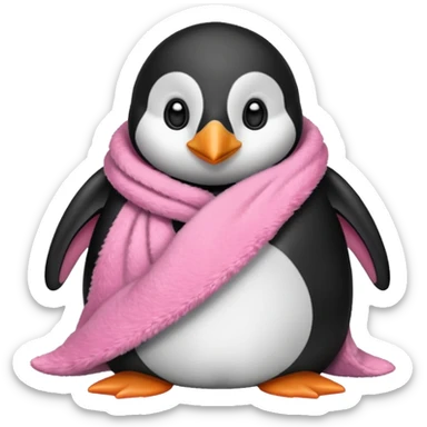 Ein Pinguin mit einer Kuschel Decke in Rosa sticker