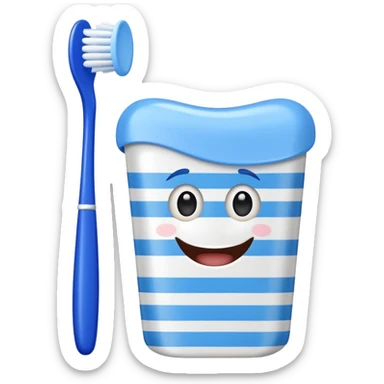 toothpaste and toothbrush sticker