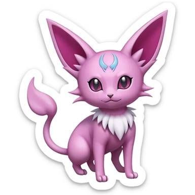 Glameow-Espeon-Skitty-Pokémon-Fakémon-hybrid-creature (full body) sticker
