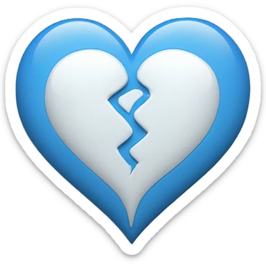  Blue heart and white heart mixed with blunt effect at the point of combining  the mixing should not be seen sticker