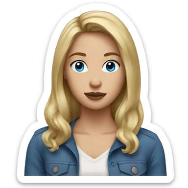 Dirty blonde hair blue eyes woman sticker