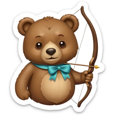 Bear with a bow sticker