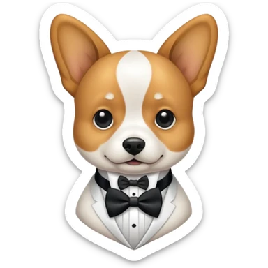 Dog in a tux sticker