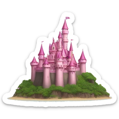 island with a pink Disney Castle  sticker