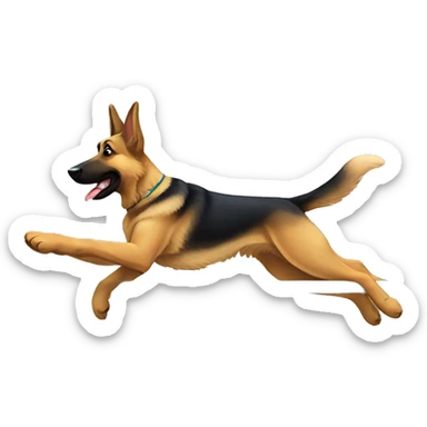 German shepherd doing agility sticker