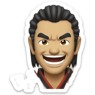 Oni samurai laugh sticker