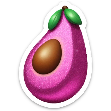 Hot pink avocado with glitter sticker