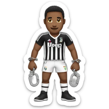 guy with juventus shirt whith handcuffs sticker