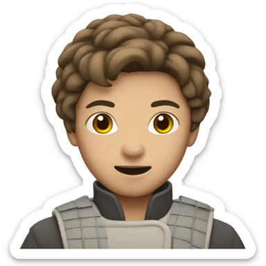 Asian Fencer with brown hair  sticker