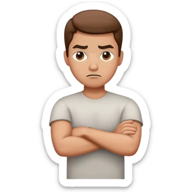 Annoyed with arms crossed sticker