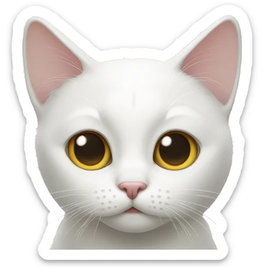 white cat sticker