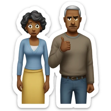 disappointment mother and father with thumbs down sticker