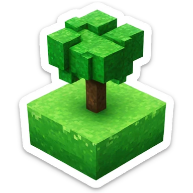 Minecraft grass planet sticker