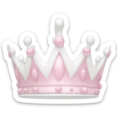 White and pastel pink crown sticker