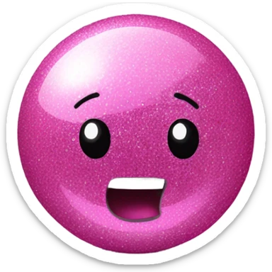 Pink glitter bowling ball  sticker
