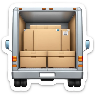 emoji of delivery truck with empty open cargo area sticker