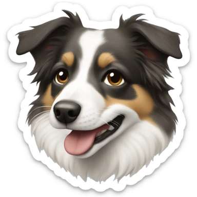 Kissing mini Aussie dog  sticker