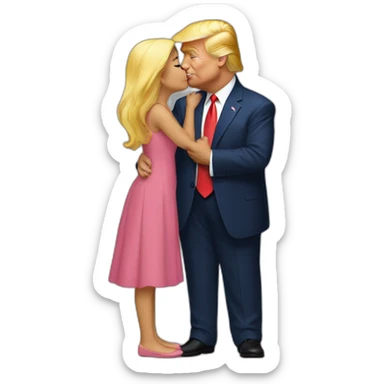 trump kissing his daughter, positivity, inclusiveness sticker