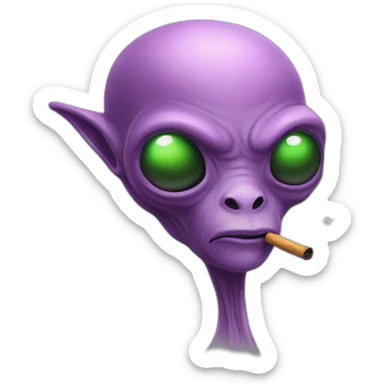 Alien smoking zaza sticker