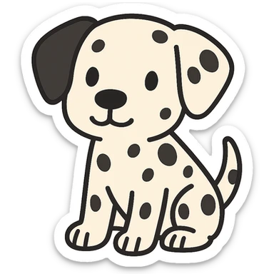 flat toon dalmatian puppy sticker
