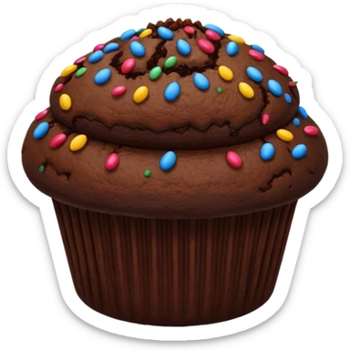dark brown chocolate muffin chocolate sprinkles on top sticker