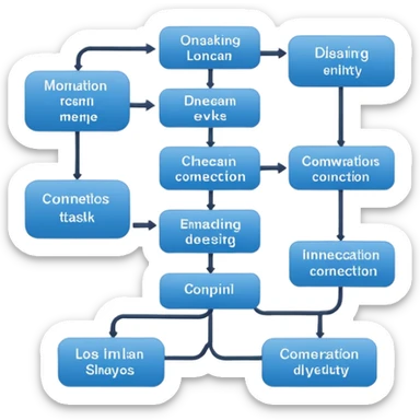 flowchart with multiple tasks and connections sticker